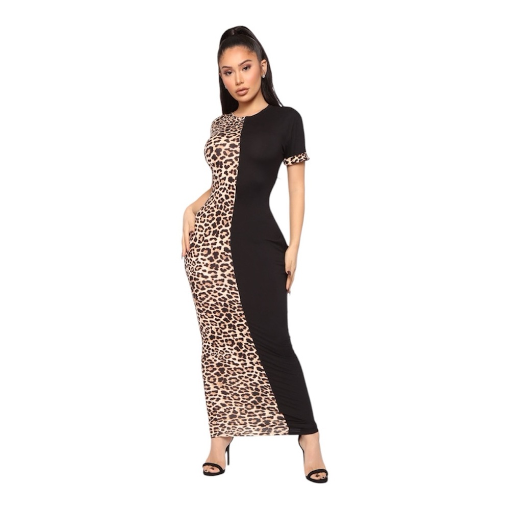 Fashion Nova Animal Print Maxi Dress